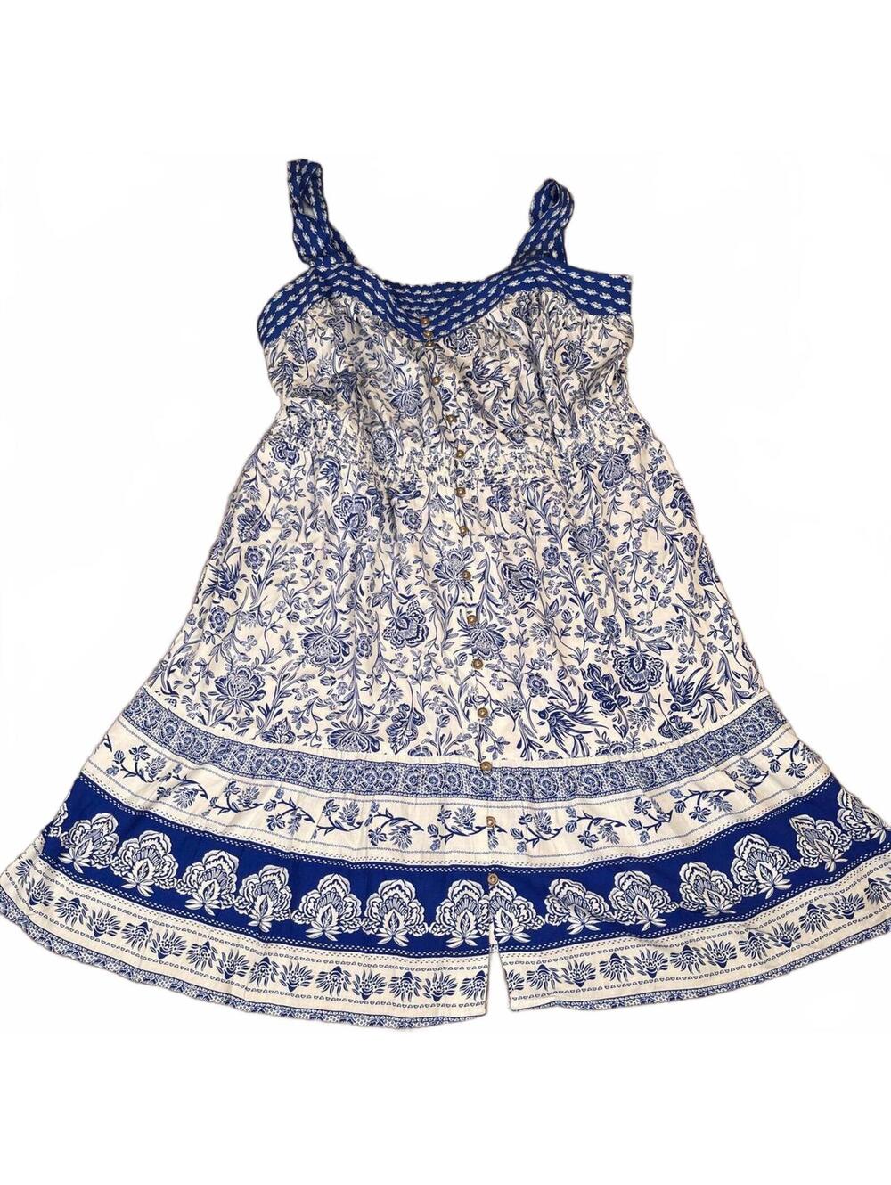 Knox Rose Blue and White Long Sleeve Dress